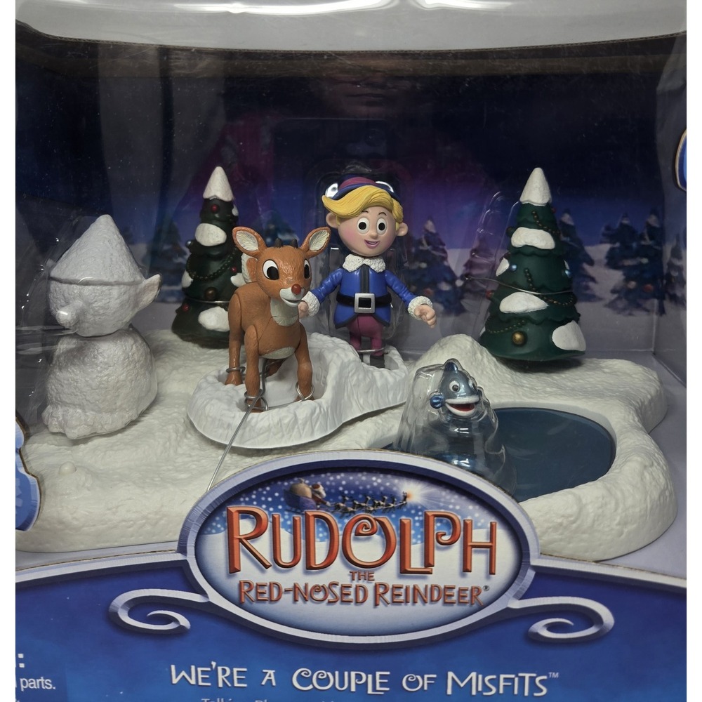 Rudolph The Red-Nosed Reindeer "We're A Couple of Misfits" Talking Play Set~NEW - Picture 2 of 6